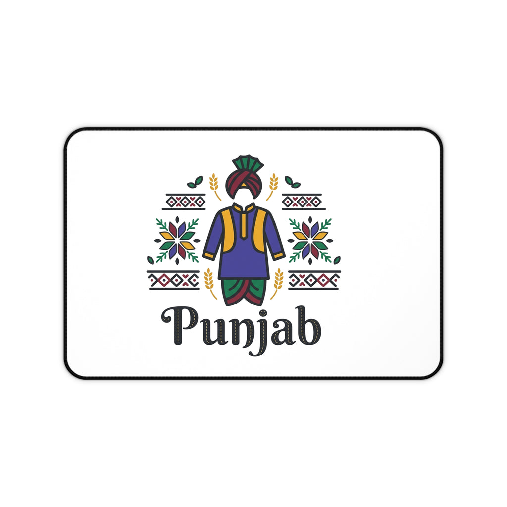 Punjab Desk Mat — Colorful Punjabi Folk Design Mouse Pad for Cultural Home Office