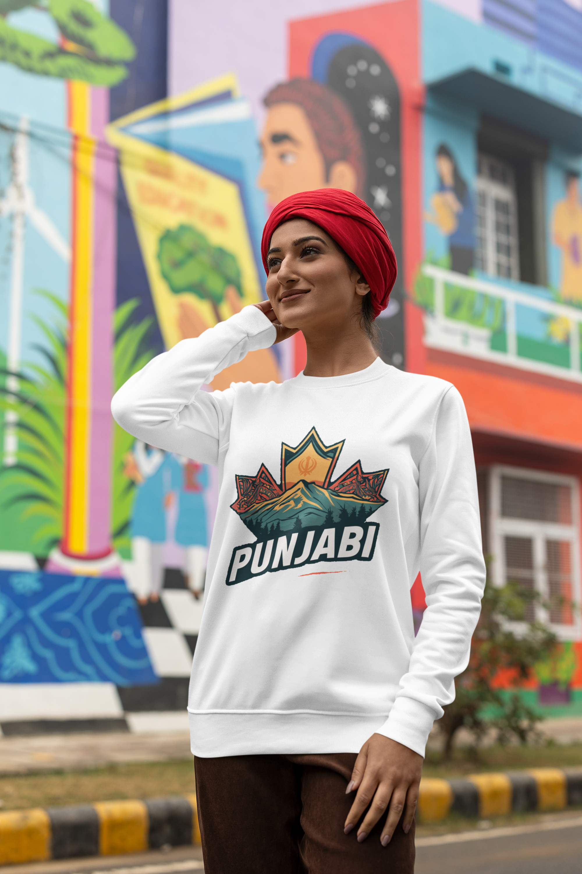 Punjabi Maple Mountain Crewneck Sweatshirt