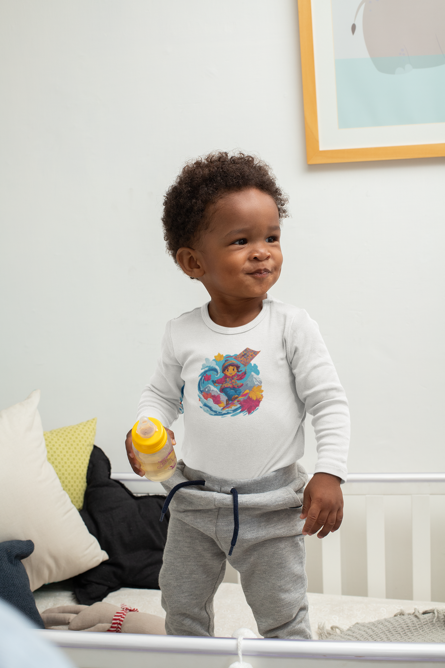 Infant Tee — Colorful Surfing Kid Graphic Baby Shirt