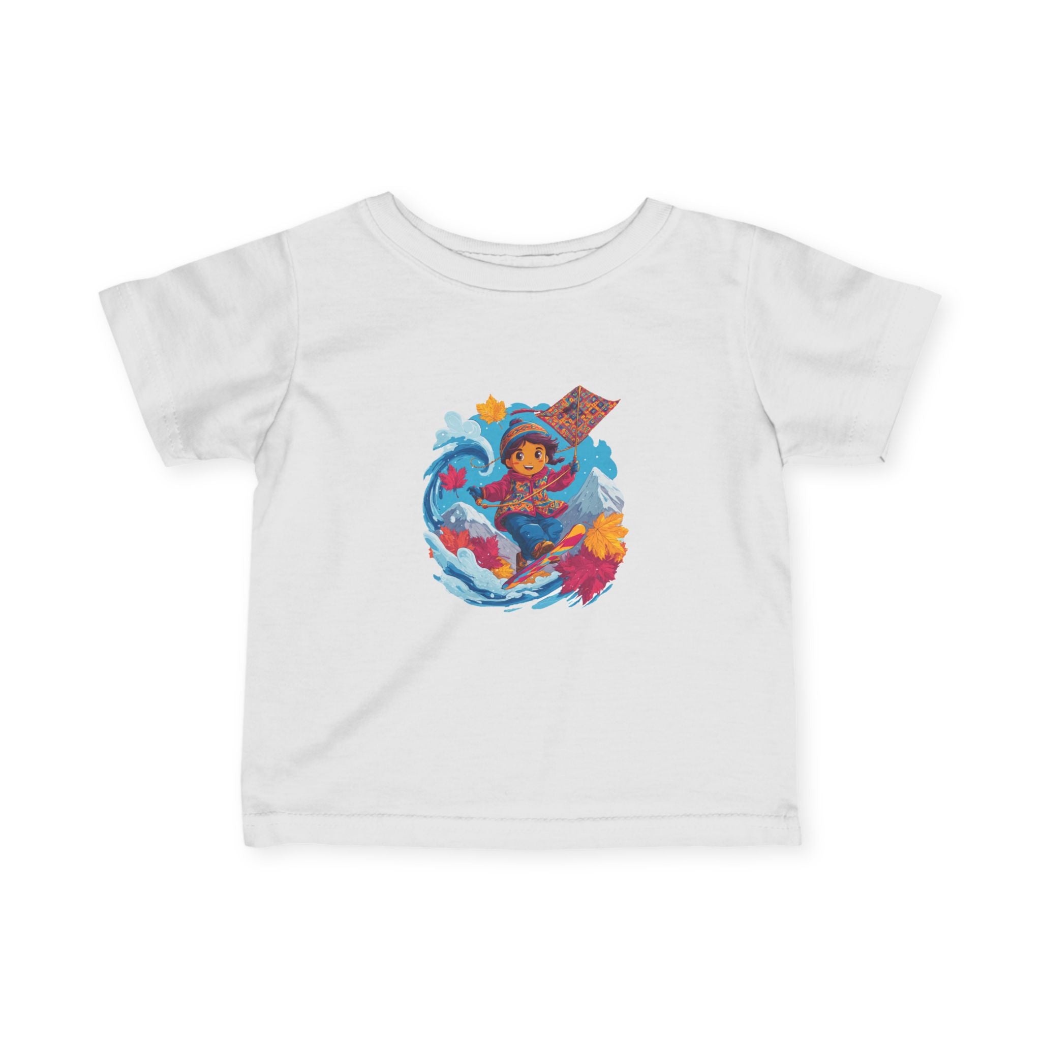 Infant Tee — Colorful Surfing Kid Graphic Baby Shirt